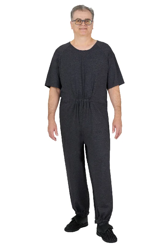 Men's Patterned Pants with ChecksAnti-Strip Jumpsuit - Bobby | Grey