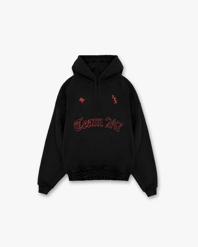 Men's Hoodies with Flannel Lining247 London Oversized Hoodie - Black