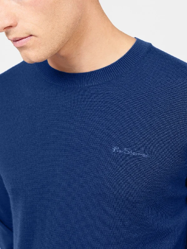 Men's Sweaters with Fair Isle PatternsSignature Merino Crewneck Sweater - Twilight