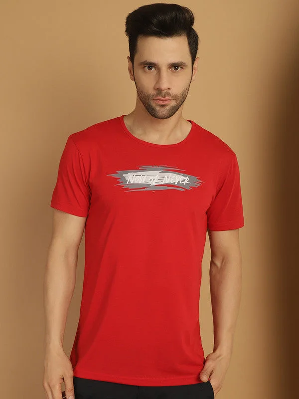 Lightweight Men's Linen ShirtsMack Jonney Printed Red Round Neck Cotton Half sleeves Tshirt For Men Lightweight Men's Linen ShirtsMack Jonney Printed Red Round Neck Cotton Half sleeves Tshirt For Men