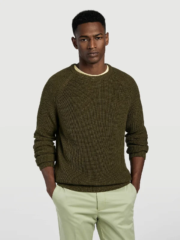 Men's Sweaters with Embroidered DesignsHalf cardigan crew neck sweater