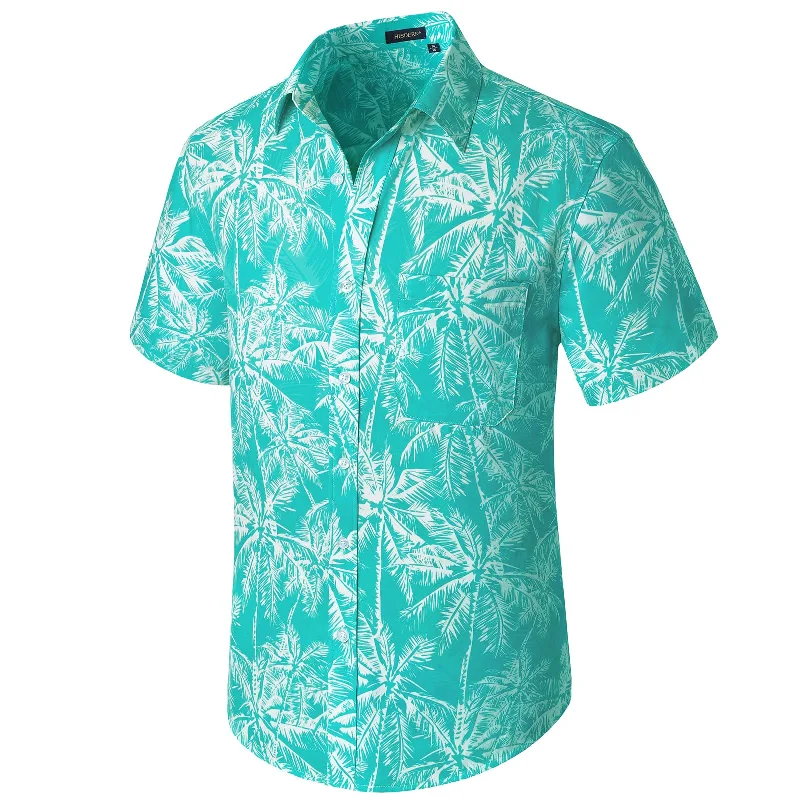 Men's Solid-Colored Shirts for VersatilityHawaiian Tropical Shirts with Pocket - A-AQUA Men's Solid-Colored Shirts for VersatilityHawaiian Tropical Shirts with Pocket - A-AQUA