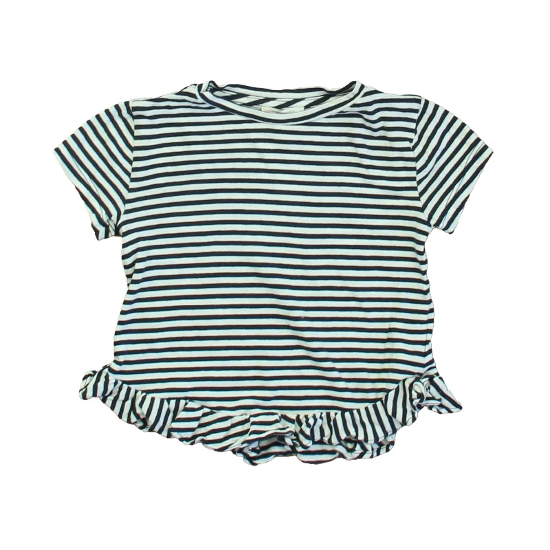 Men's Shirts with Scoop NecksCrewcuts Girls Navy | White T-Shirt