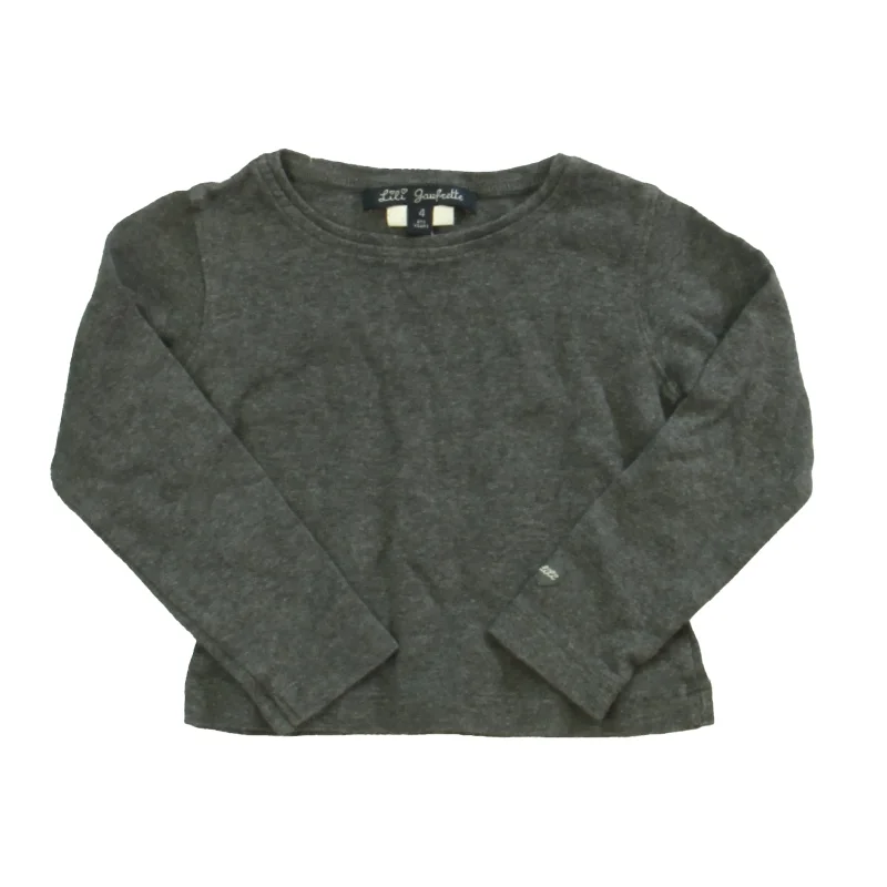 Men's Shirts with Full PlacketsLili Gaufrette Girls Gray Long Sleeve T-Shirt