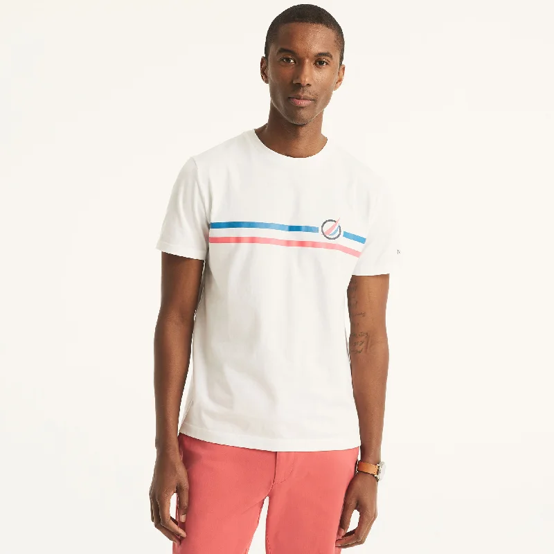 Durable Men's Work ShirtsNautica Mens Chest-Stripe Crewneck T-Shirt