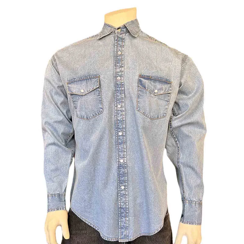 Men's Skinny JeansMen's Stonewashed Denim Classic Western Shirt