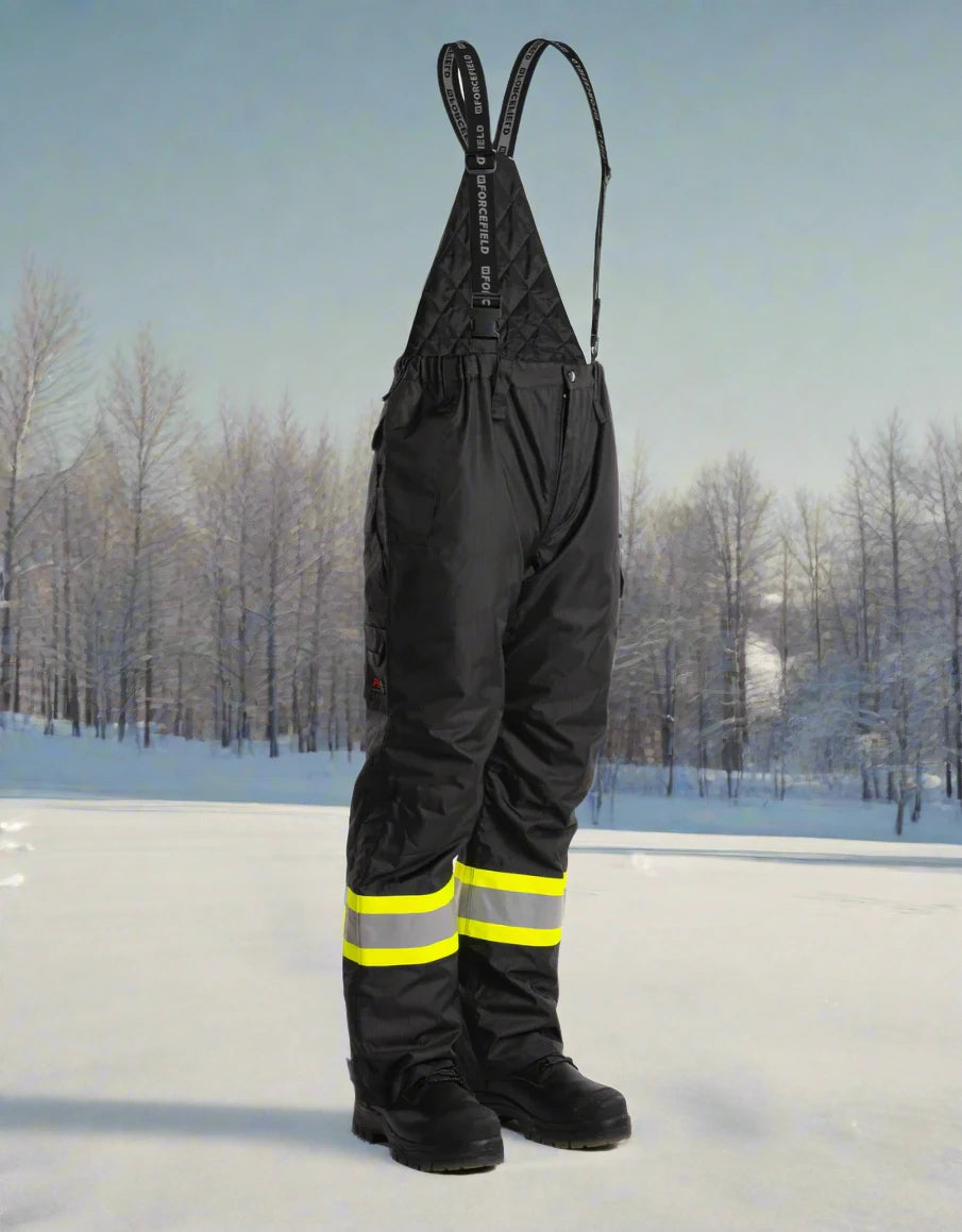 Stylish Men's Cargo PantsMen's Black Hi-Vis Insulated -30 FR Ripstop Waterproof Bibs 024-FR235-MW-BK Stylish Men's Cargo PantsMen's Black Hi-Vis Insulated -30 FR Ripstop Waterproof Bibs 024-FR235-MW-BK