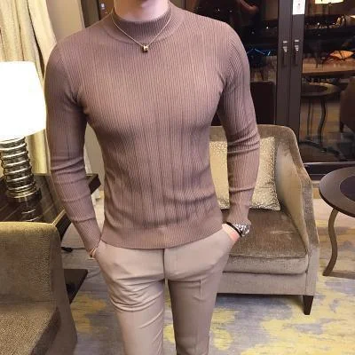 Men's Sweaters with Stand-Up CollarsMen's Sweater Long Sleeve Striped Pattern Sweater Men's Sweaters with Stand-Up CollarsMen's Sweater Long Sleeve Striped Pattern Sweater