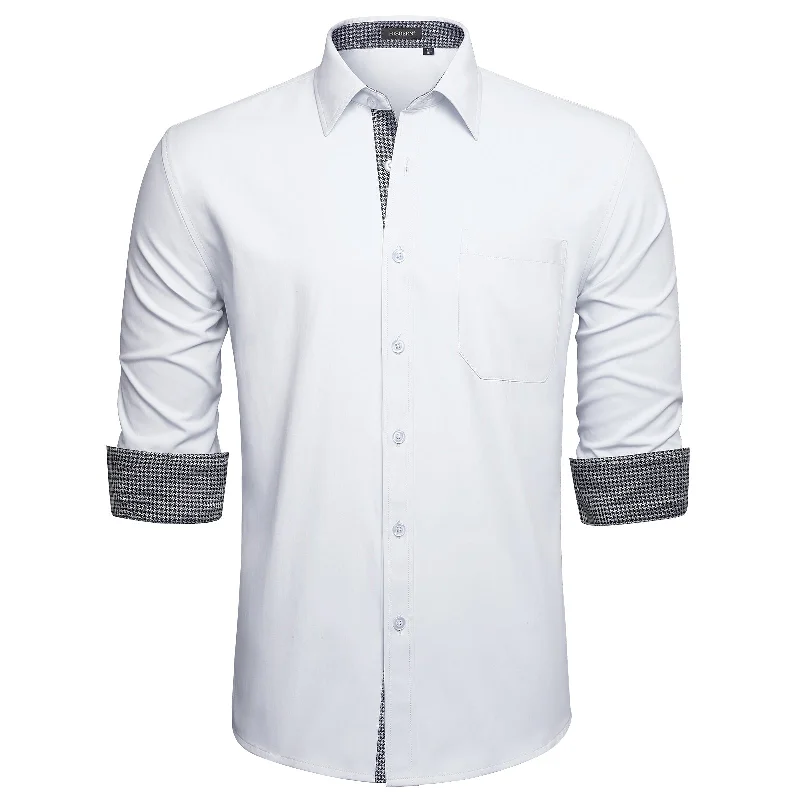 Men's Color-Blocking Shirts for a Statement LookMen's Patchwork Dress Shirt with Pocket - G-WHITE 2 Men's Color-Blocking Shirts for a Statement LookMen's Patchwork Dress Shirt with Pocket - G-WHITE 2