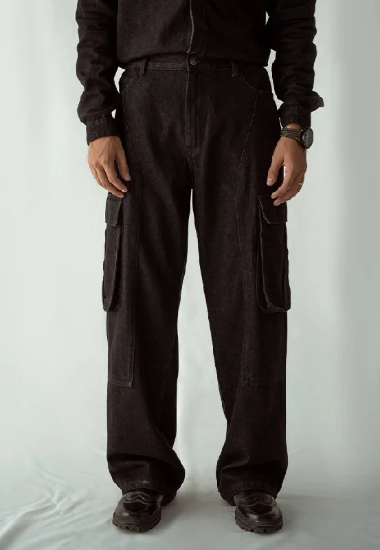 Men's Jeans for a Casual LookStraight Leg Cargo Jeans - Black Wash