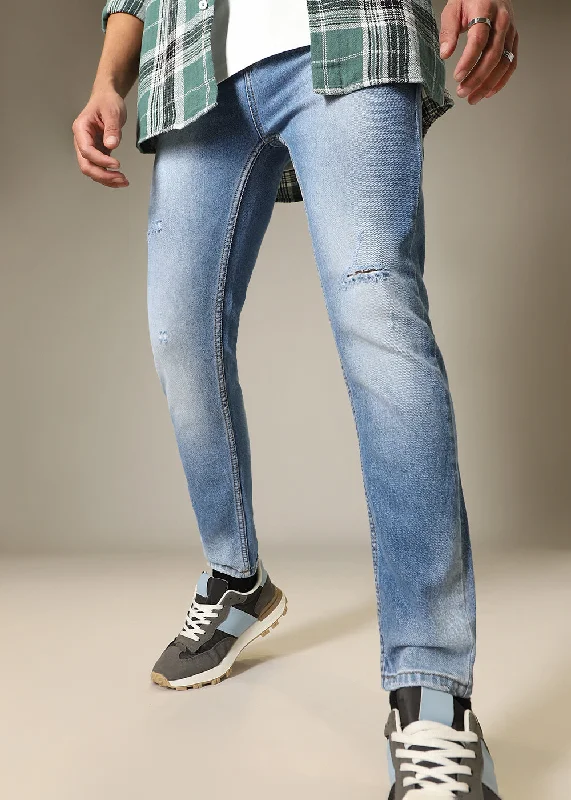 Designer Men's JeansRibbed Honor Blue Slim fit Jeans