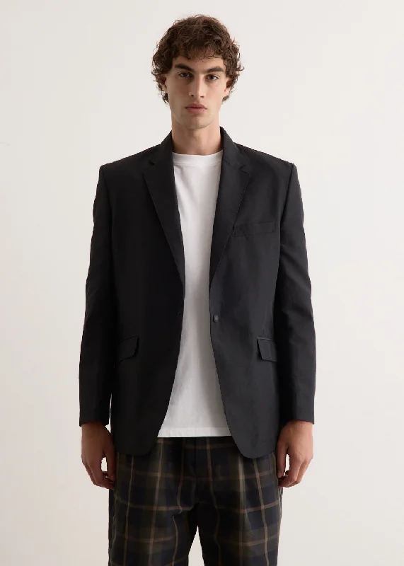 Men's Coats with Inner PocketsPolyester Ramie Poplin Tailored Jacket