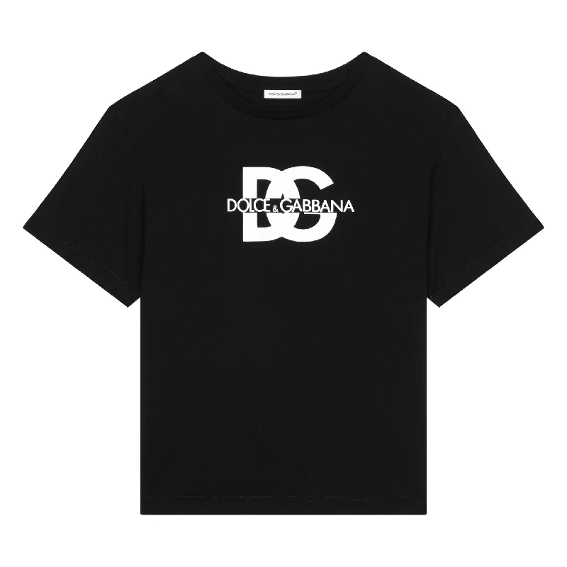 Men's Shirts with Floral PrintsBlack Logo T-Shirt