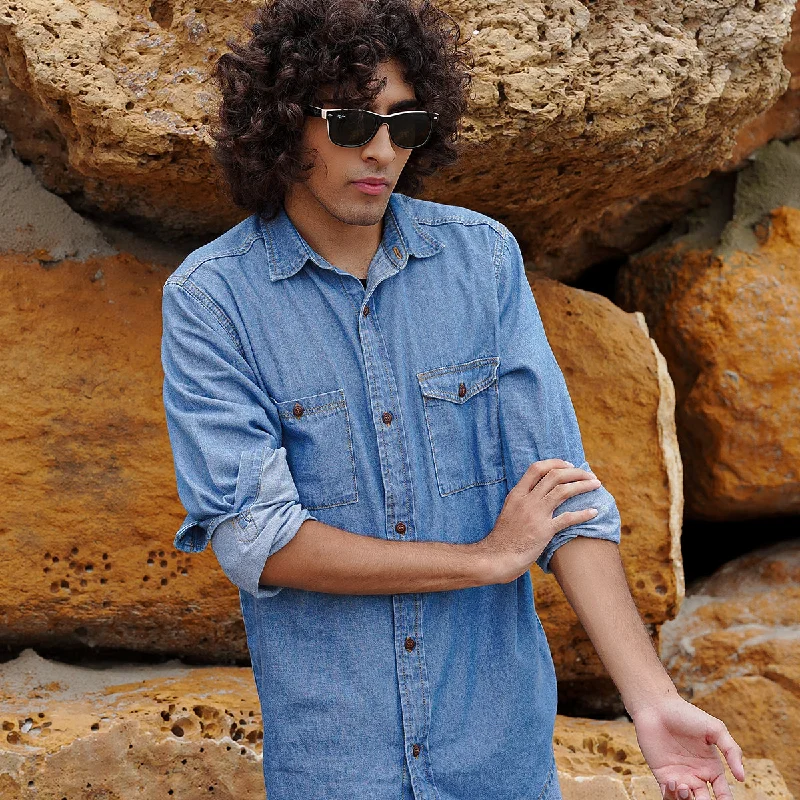 Premium Quality Men's Jeans for Every OccasionChambray Double Pocket Shirt