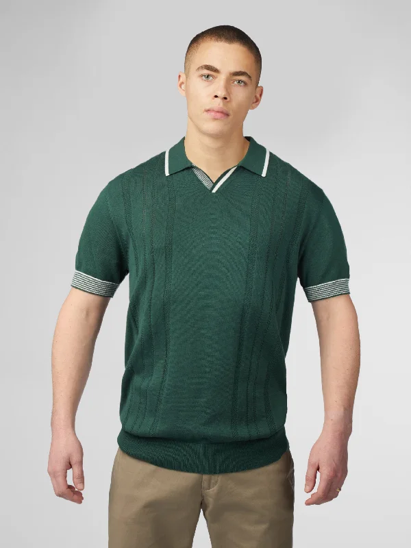Men's Sweaters for Everyday WearSignature Open Neck Polo - Green