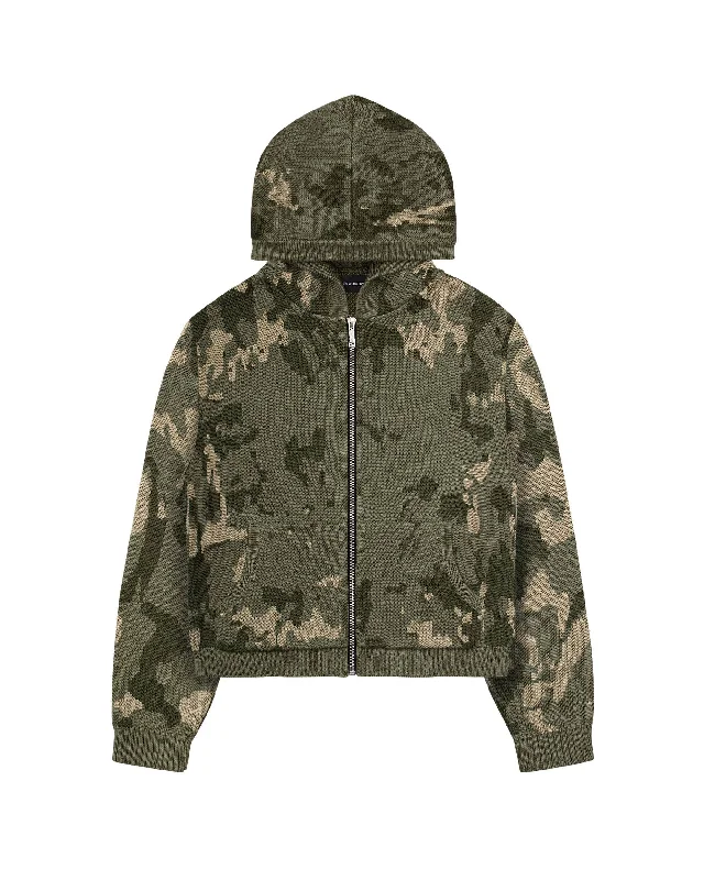 Essential Men's Sports HoodiesGreen Camo Knit Hoodie