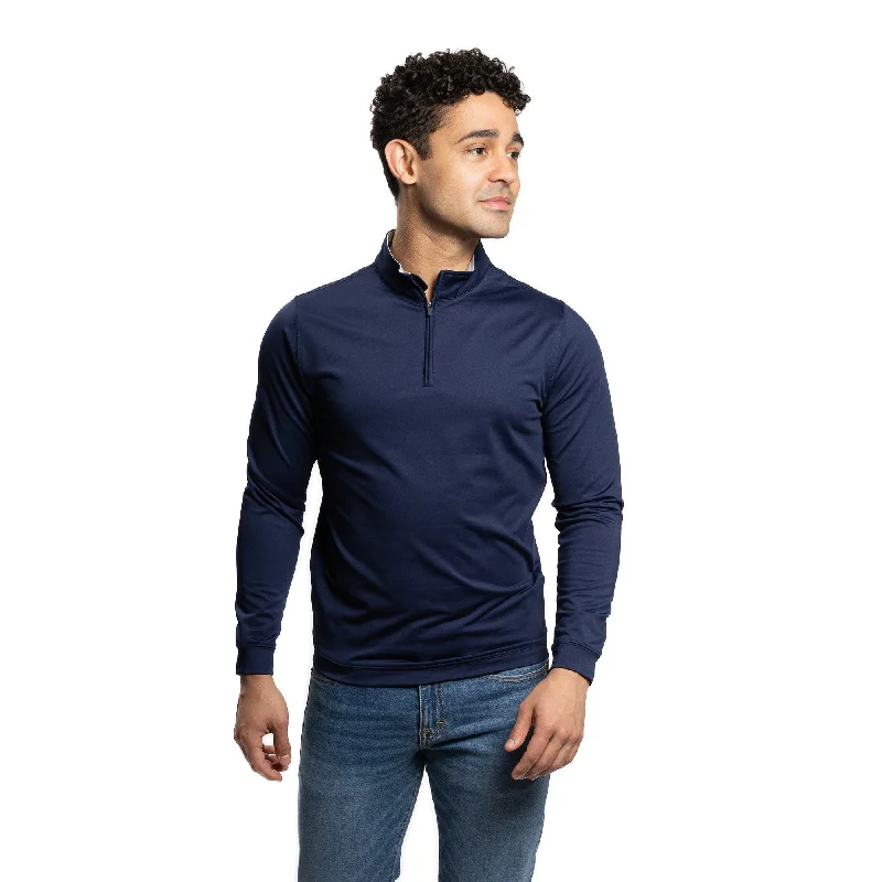 Men's Sweaters with Roll-Neck DesignsPerformance Quarter Zips - Navy