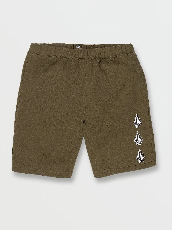 Men's Pants with Graphic PrintsIconic Stone Fleece Shorts - Military