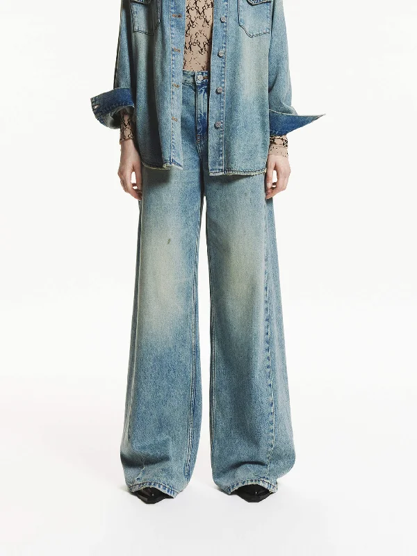 Men's Jeans in Unique PatternsWide Leg Tide Jeans