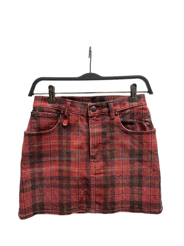 Hipster Men's JeansR13/Skirt/1/Plaid/Denim/BRD/MINI HIGHRISE SKIRT