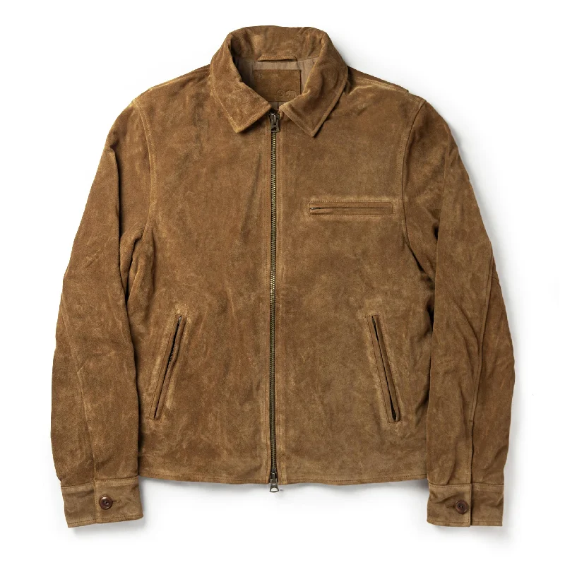 Men's Coats with Multi-Pocket DesignThe Wyatt Jacket in Cognac Suede