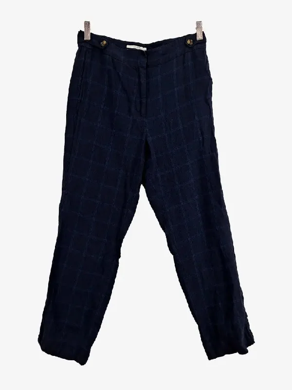 Durable Men's JeansTrenery Stylish Navy Checked Pants Size 8
