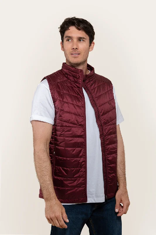 Men's Coats with Magnetic ClosuresPatterson Mens Packable Vest - Burgundy