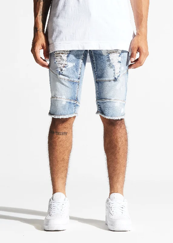 Designer Skinny Men's JeansBrett Shorts (Light Blue)