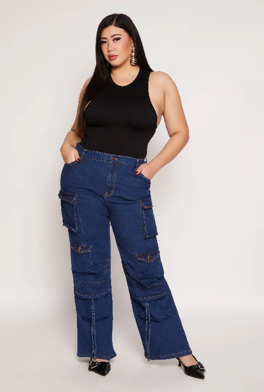 Baggy Men's JeansPlus Size Daisy Cargo Wide Leg Jeans