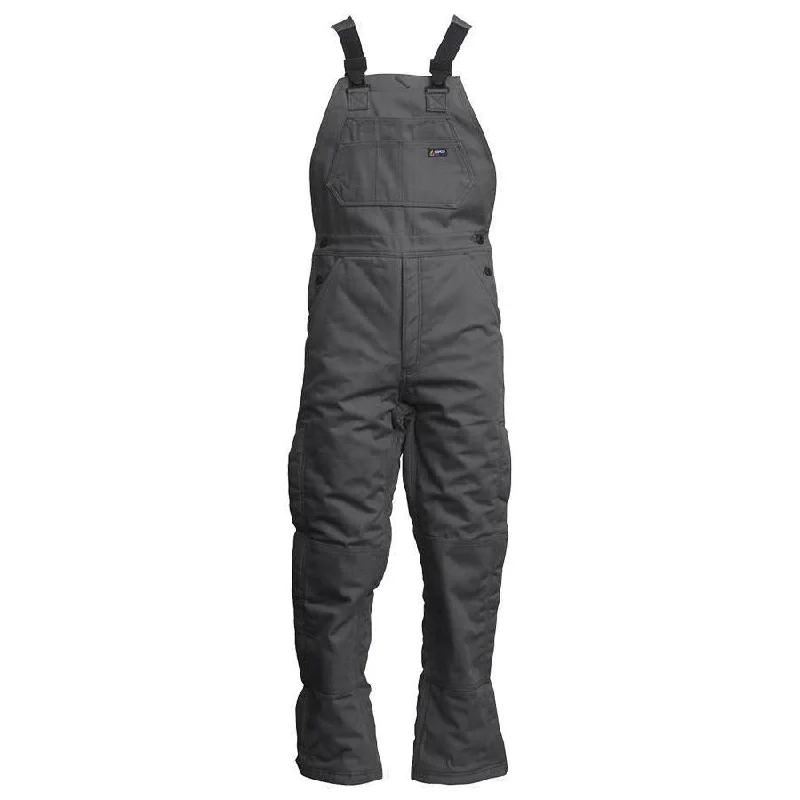Men's Pants with Adjustable WaistbandsLAPCO FR BIFRWS9GY Gray 9oz. FR Insulated Bib Overall with Windshield Technology Men's Pants with Adjustable WaistbandsLAPCO FR BIFRWS9GY Gray 9oz. FR Insulated Bib Overall with Windshield Technology