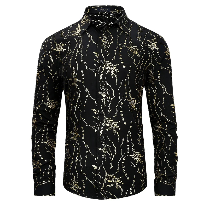 Men's Dressy Button-Down Shirts for Formal OccasionsMen's Long Sleeve Shirt With Printing - TJ-BLACK Men's Dressy Button-Down Shirts for Formal OccasionsMen's Long Sleeve Shirt With Printing - TJ-BLACK