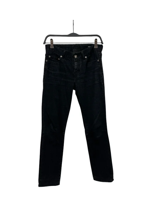 Mid-Waisted Men's JeansSAINT LAURENT/Skinny Pants/25/Denim/BLK/