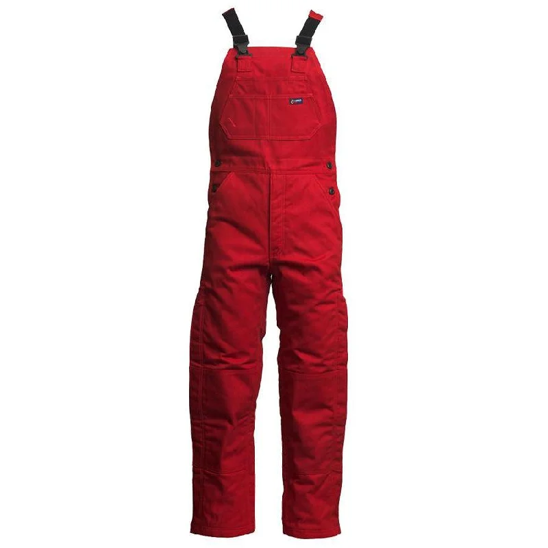 Men's Pants with Flat-Front DesignsLAPCO FR BIFRWS9RE Red 9oz. FR Insulated Bib Overall with Windshield Technology Men's Pants with Flat-Front DesignsLAPCO FR BIFRWS9RE Red 9oz. FR Insulated Bib Overall with Windshield Technology