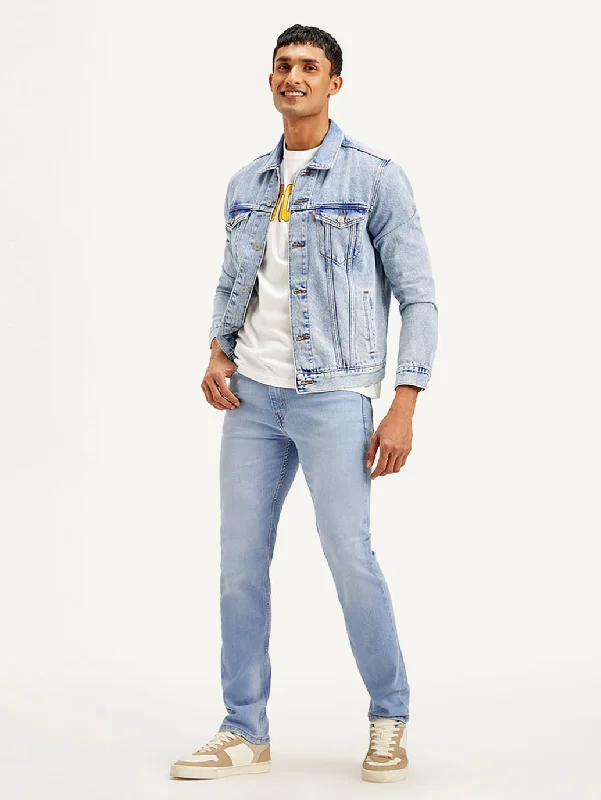 Leather Patch Men's JeansMen's 513 Slim Straight Fit Light Blue Jeans