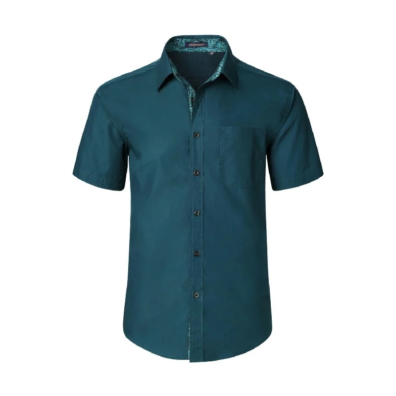 Men's Limited Edition Shirts for ExclusivityMen's Short Sleeve Shirt with Pocket - B1-TEAL Men's Limited Edition Shirts for ExclusivityMen's Short Sleeve Shirt with Pocket - B1-TEAL