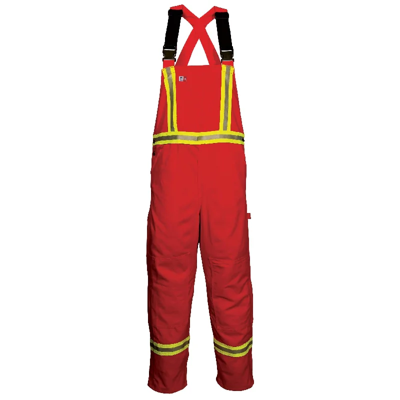 Men's Pants with Slant PocketsBig Bill FR 189US7-RED Red Unlined Reflective Bib Overall Men's Pants with Slant PocketsBig Bill FR 189US7-RED Red Unlined Reflective Bib Overall