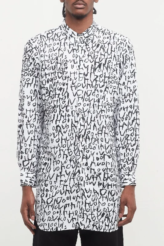 Men's Patterned Pants with Geometric DesignsComme Des Garçons Homme Plus Text Shirt