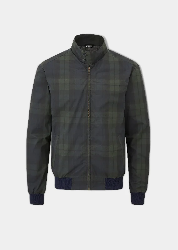 Men's Pants with Elastic CuffsLetson Bomber Jacket In Navy Check