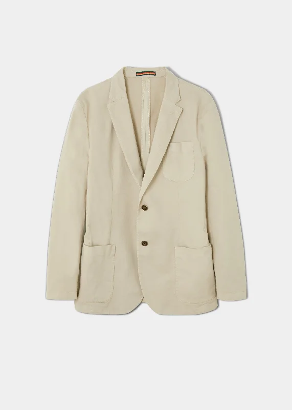 Men's Pants with Contrast WaistbandsHeymouth Men's Cotton Blazer In Beige
