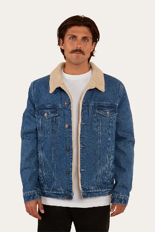 Men's Coats with Flannel LiningMilawa Mens Jacket - Mid Wash Blue