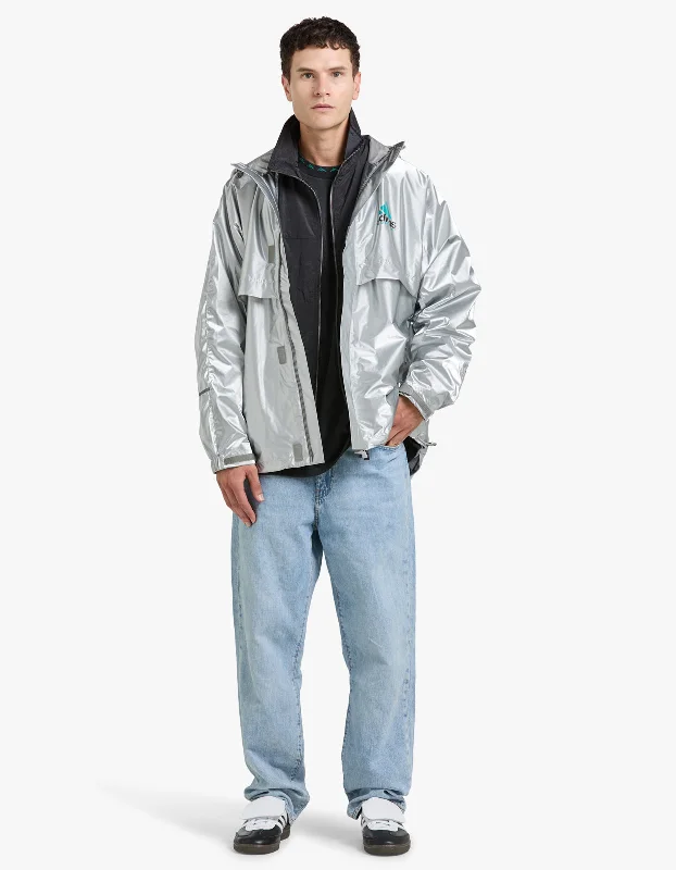 Men's Coats with Fur TrimEQT Metallic Windbreaker Jacket - Silver Metallic