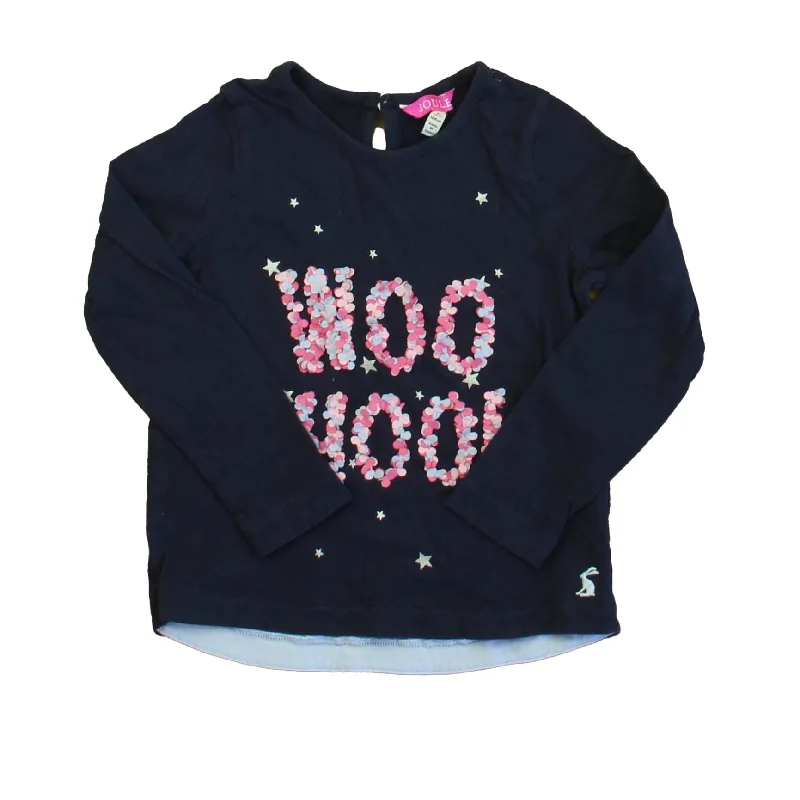 Men's Shirts with Hidden ButtonsJoules Girls Navy | Pink Long Sleeve T-Shirt