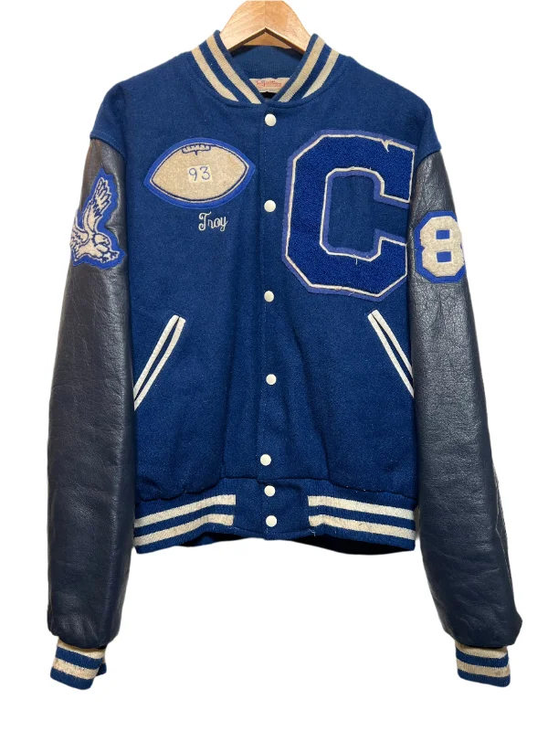 Men's Coats with ZippersGem Sportswear Mens Blue Varsity Jacket (Size L)