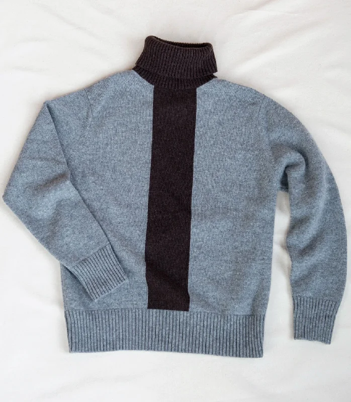 Men's Sweaters with Raglan SleevesWool Turtleneck Stripe Sweater