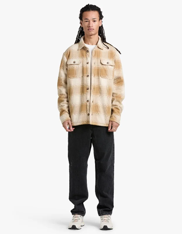 Men's Coats with Chest PocketsLong Sleeve Shirt Jacket - Winter Cream/Cafe Tan