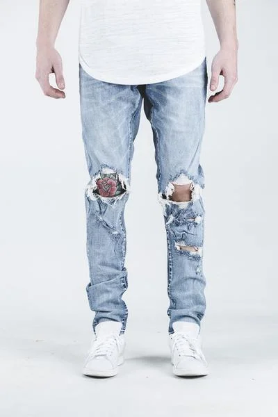 High-Waisted Men's JeansSOLO DENIM (BLUE VINTAGE)