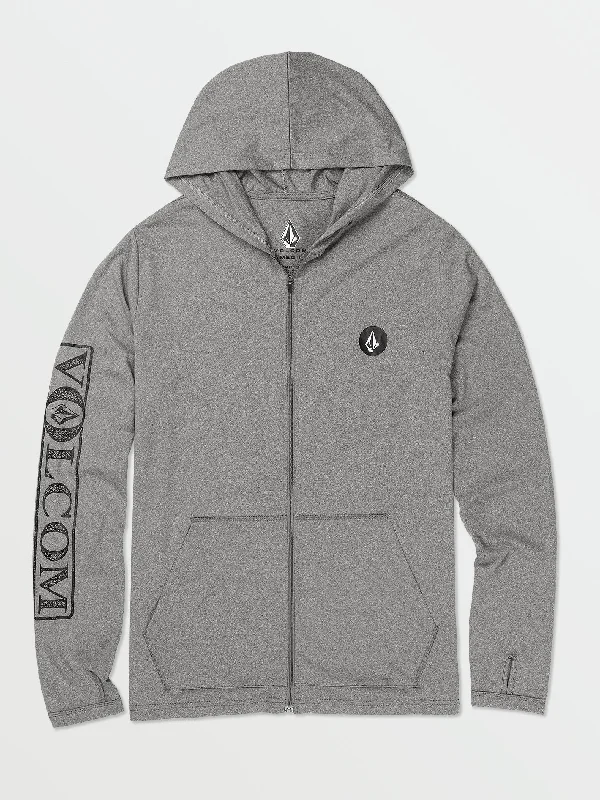 Men's Pants with Flat-Front DesignsRally Hooded Long Sleeve Rashguard - Heather Grey Men's Pants with Flat-Front DesignsRally Hooded Long Sleeve Rashguard - Heather Grey