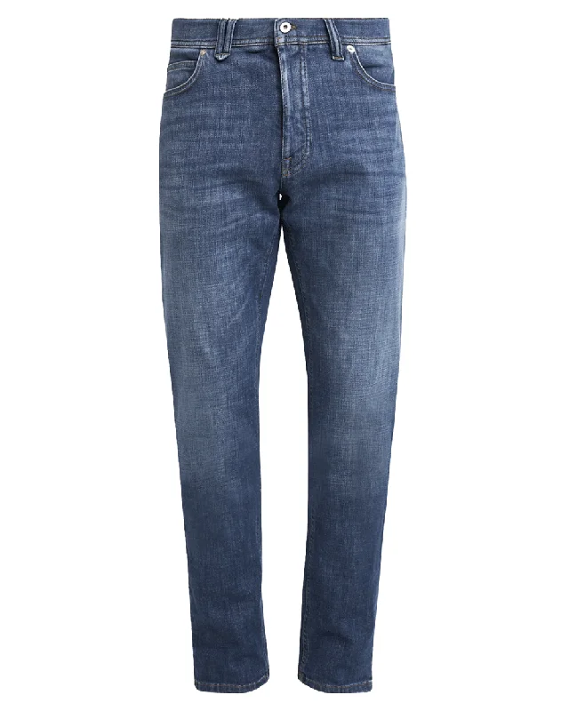 Men's Jeans with Embroidered LogosPeriwinkle Stretch Denim Pant