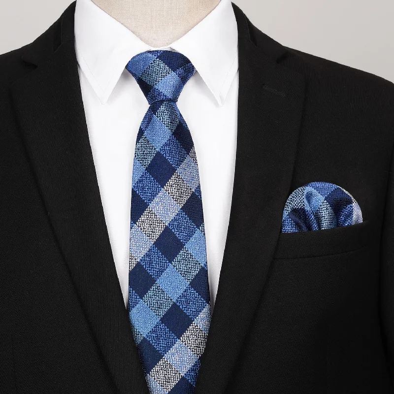 Men's Travel Shirts for Easy PackingMen's Shirt with Tie Handkerchief Set - 02-WHITE/BLUE Men's Travel Shirts for Easy PackingMen's Shirt with Tie Handkerchief Set - 02-WHITE/BLUE