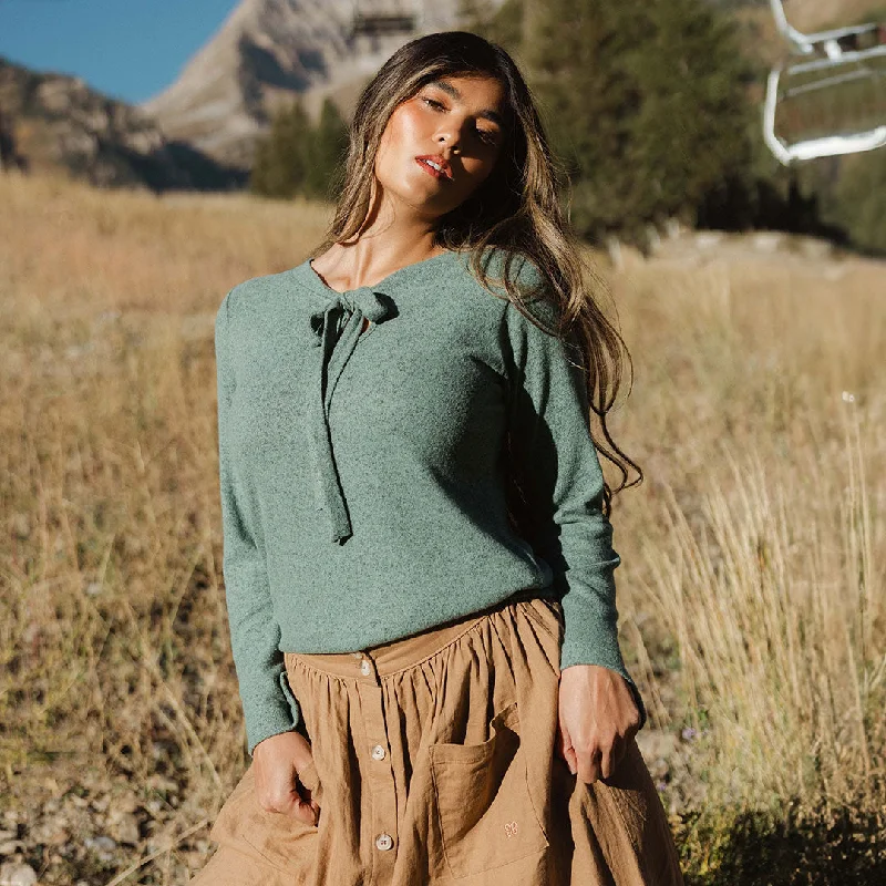 Men's Sweaters with Embroidered DesignsBow Tie Sweater, Dusk Green